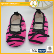 2015 wholesale hot sale pretty Leopard Ribbon Bow baby cheap dance shoes